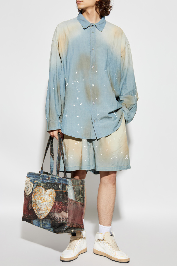 Acne Studios Shorts with paint splatter effect