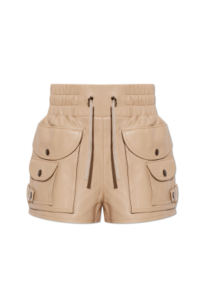 Leather shorts with pockets
