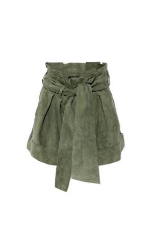 Suede shorts with a belt