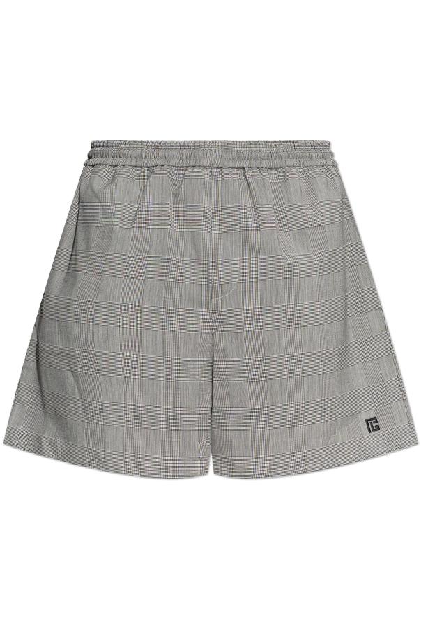 Woolen houndstooth-patterned shorts od Balmain