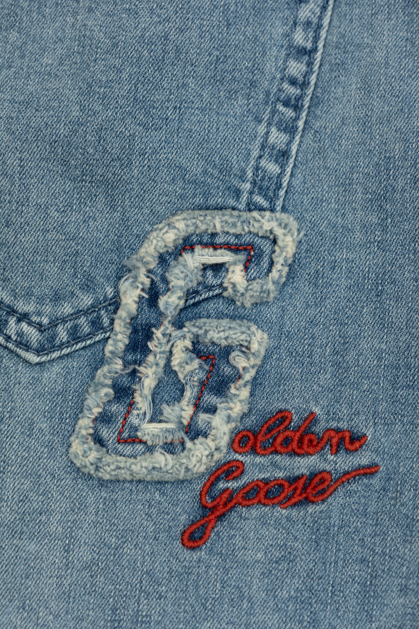 Golden Goose Kids Shorts vaqueros con efecto vintage