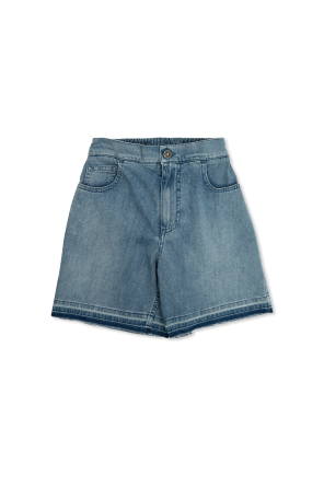 Denim shorts with vintage effect