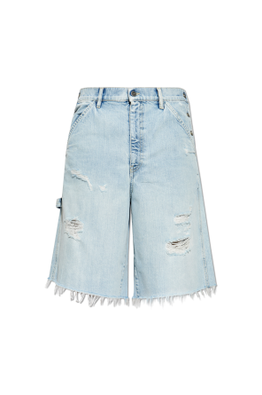 Denim shorts with vintage effect