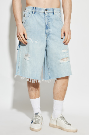 Golden Goose Pantalones cortos vaqueros con efecto vintage