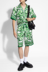 Dolce & Gabbana GREEN Shorts with 'Majolica' Print