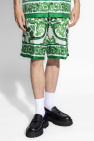 Dolce & Gabbana GREEN Shorts with 'Majolica' Print