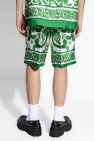 Dolce & Gabbana GREEN Shorts with 'Majolica' Print