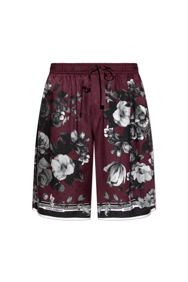 Silk shorts with floral motif od Dolce & Gabbana