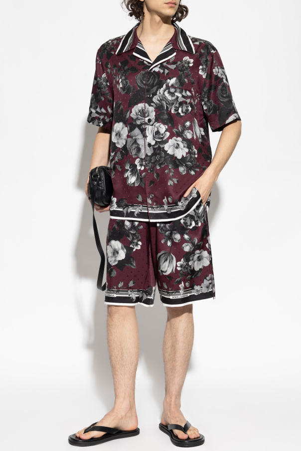 Dolce & Gabbana Shorts de seda con motivo floral