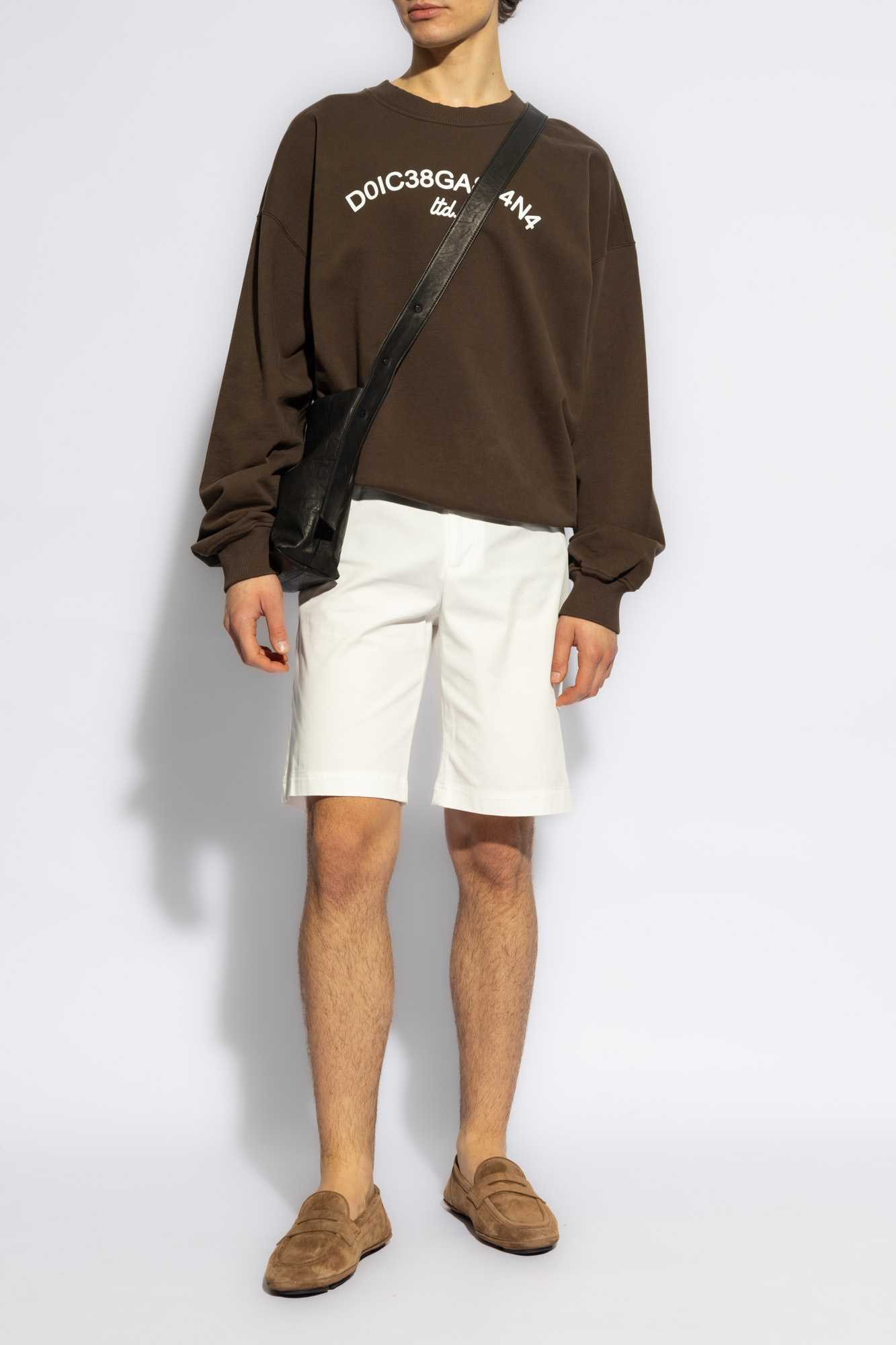 Dolce & Gabbana Plain Quilted Windbreaker Shorts with logo