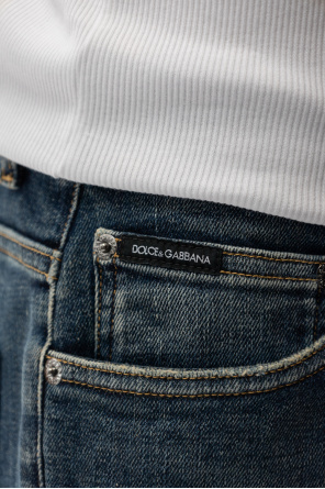 dolce sneakers & Gabbana Jacke mit Hahnentrittmuster Weiß Denim shorts