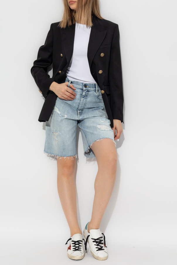 Golden Goose Denim shorts with vintage effect
