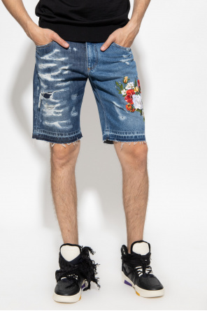 Dolce & Gabbana Denim shorts with floral embroidery