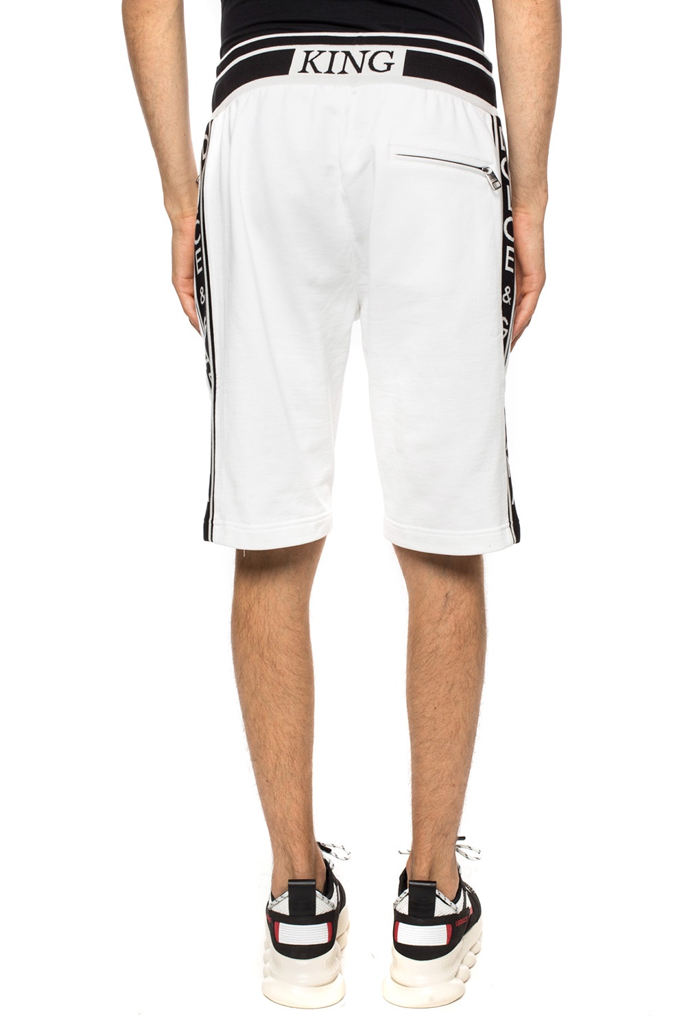 Dolce & Gabbana Men's Gray Stripe Sweatshorts Shorts