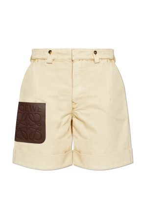 Pantalones cortos con bolsillo de cuero