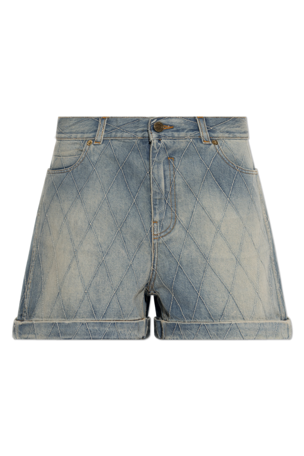 Denim shorts with a 'vintage' effect od Balmain