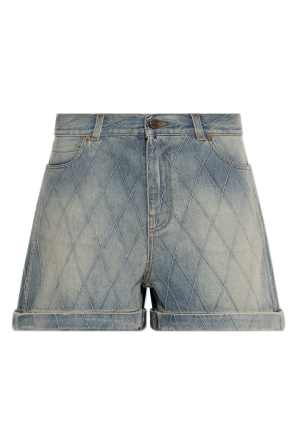 Denim shorts with vintage effect od Balmain