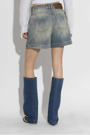 Balmain Jeansowe szorty z efektem `vintage`