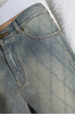 Balmain Jeansowe szorty z efektem `vintage`