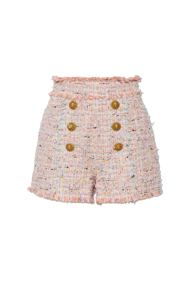 Tweed shorts with decorative buttons od Balmain
