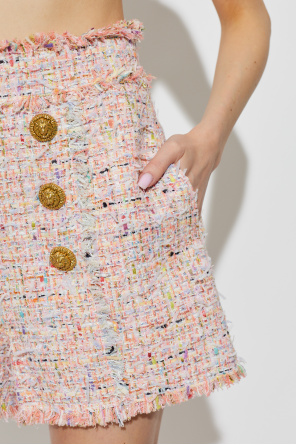 Balmain Tweed shorts with decorative buttons