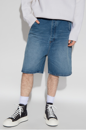 UNIQUE21 Hero Plus flared pants in monogram print co-ord ‘Alex’ denim shorts