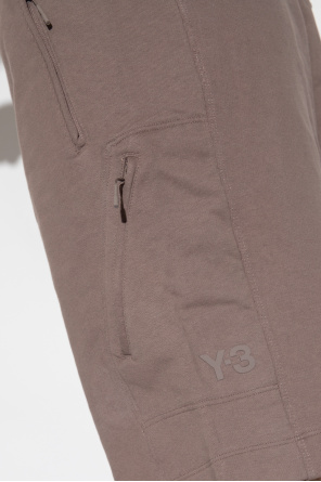 Y-3 Yohji Yamamoto Moschino logo patch shorts