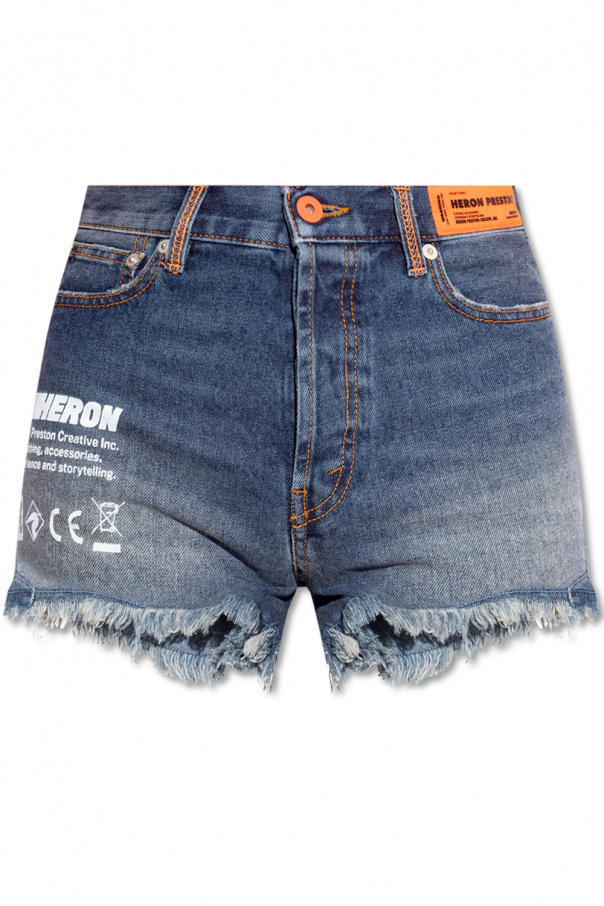 Heron Preston Denim shorts with logo