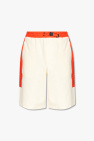 check-print track shorts Rosso