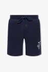Cotton Fleece shorts contrast-stitch With Drawstring And Lurex Lettering