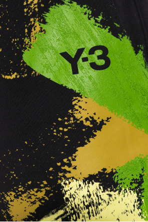 graphic-print long-sleeve dress Verde Svarta shorts with logo