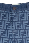 Fendi Kids Monogrammed denim shorts
