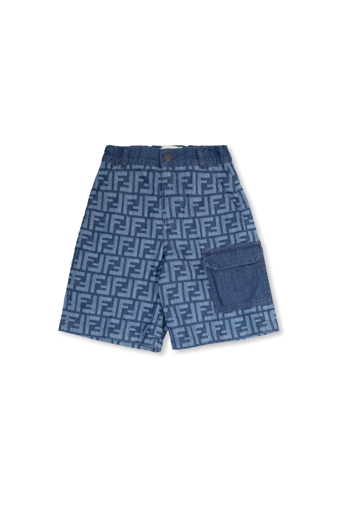 Fendi Kids Monogrammed denim shorts