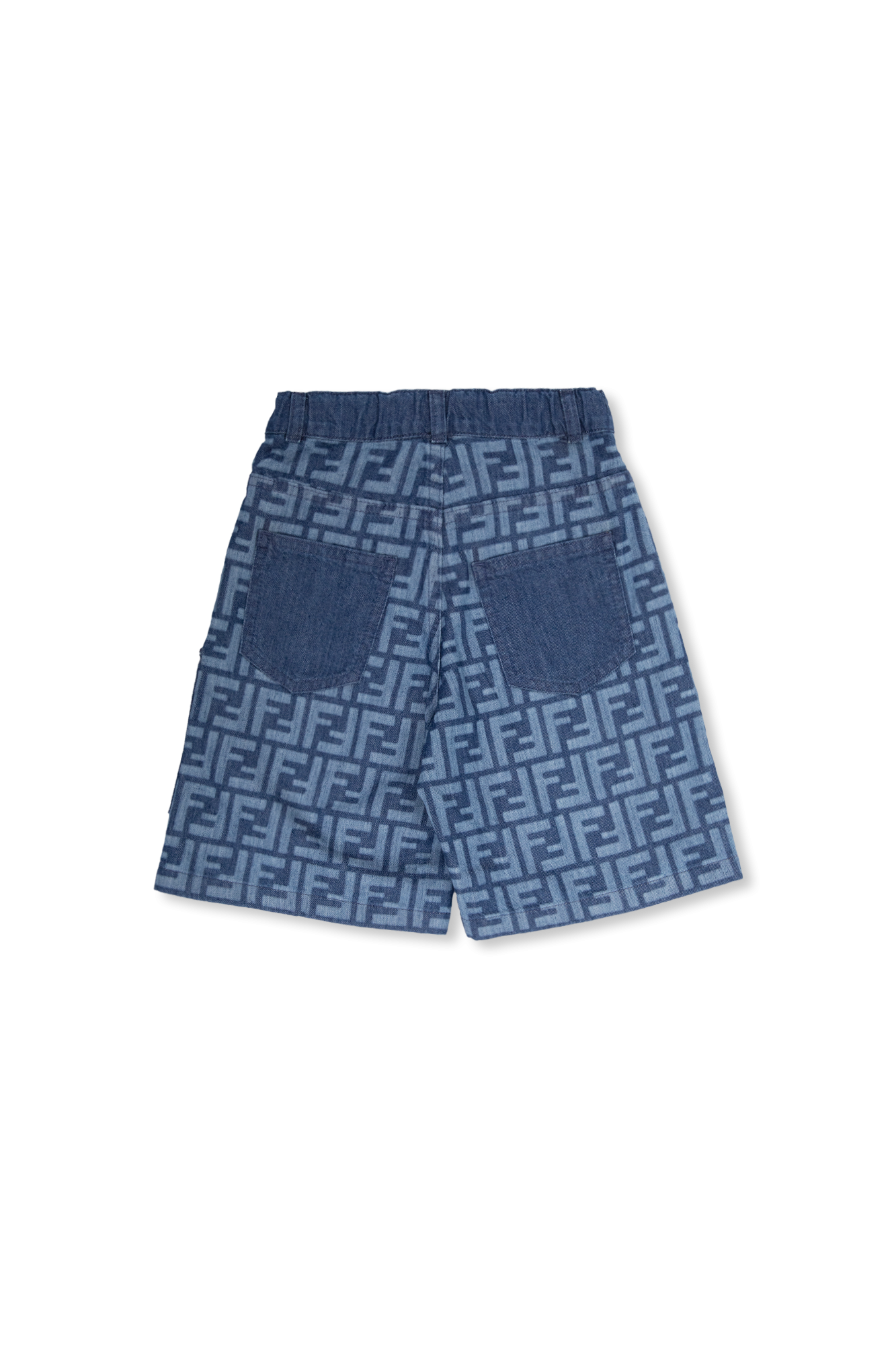 fendi trim Kids Monogrammed denim shorts