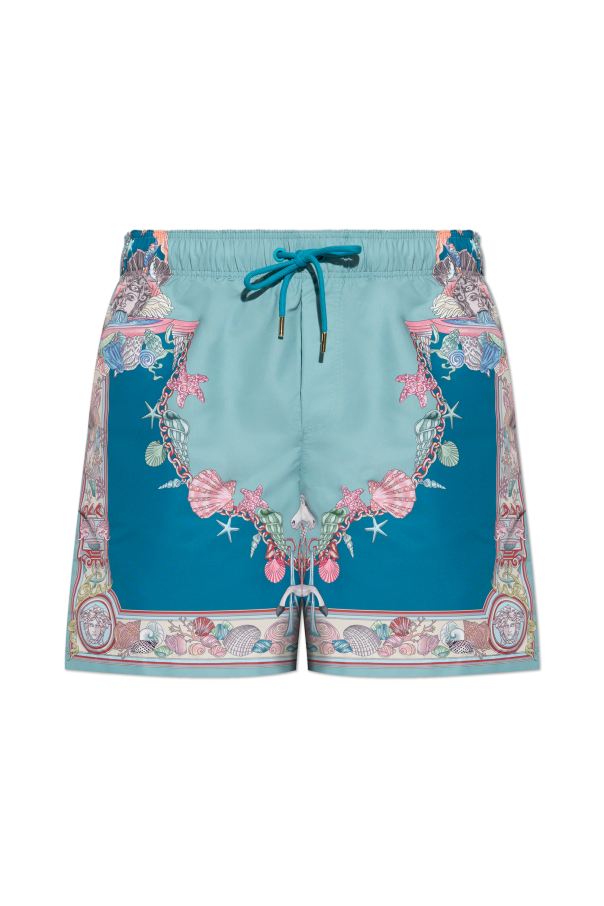 Versace Swim shorts with "Coral Theatre" print