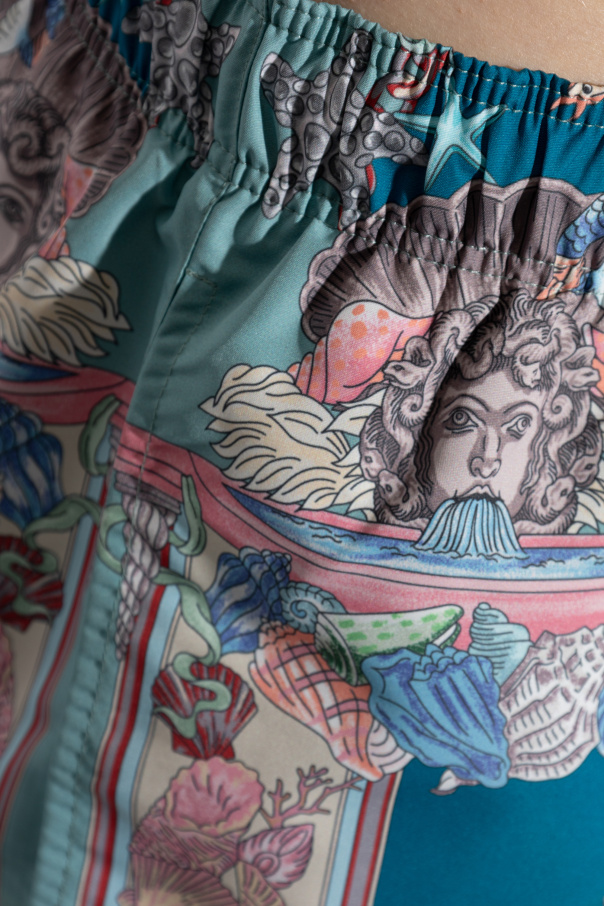 Versace Swim shorts with "Coral Theatre" print