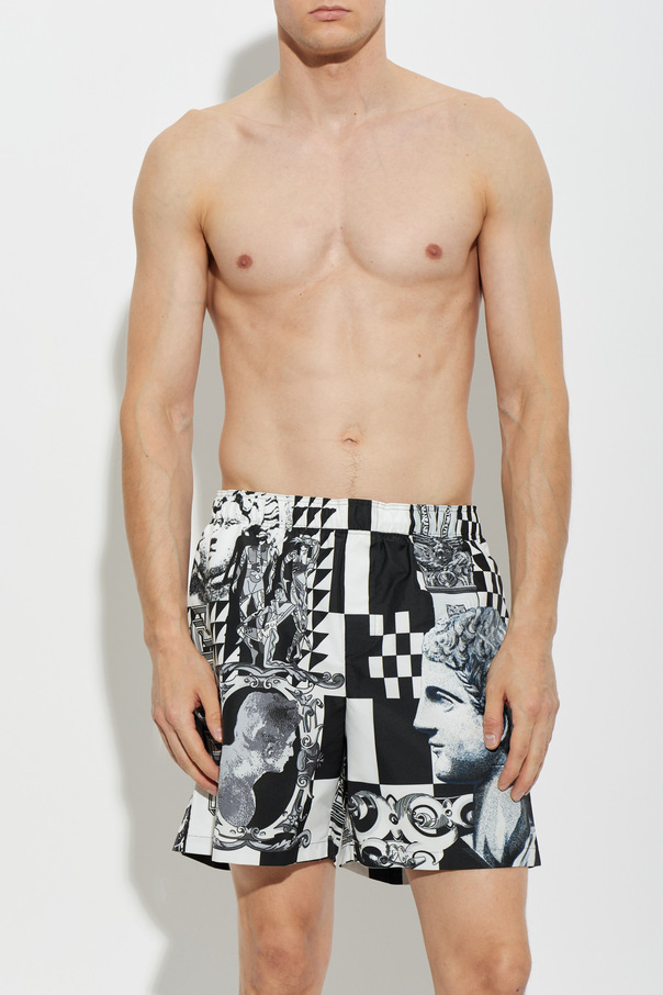 Versace Swim shorts with "Medusa Collage" print