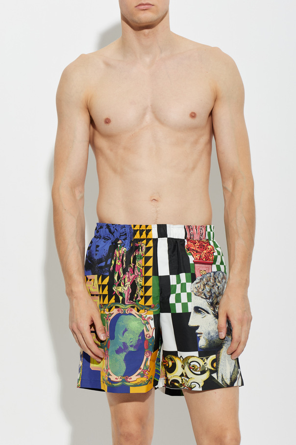 Versace Swim shorts with "Medusa Collage" print