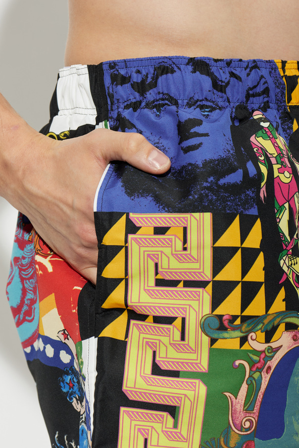 Versace Swim shorts with "Medusa Collage" print