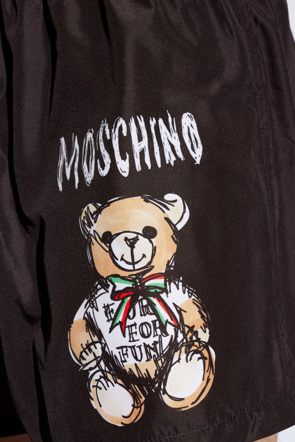 Moschino checked long-sleeve shirt dress White