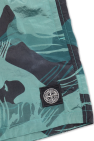 Stone Island Kids GREEN Patterned swim shorts
