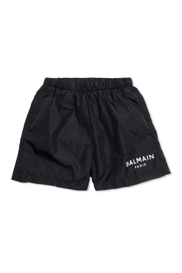 Balmain Kids Bade-Shorts mit Logo