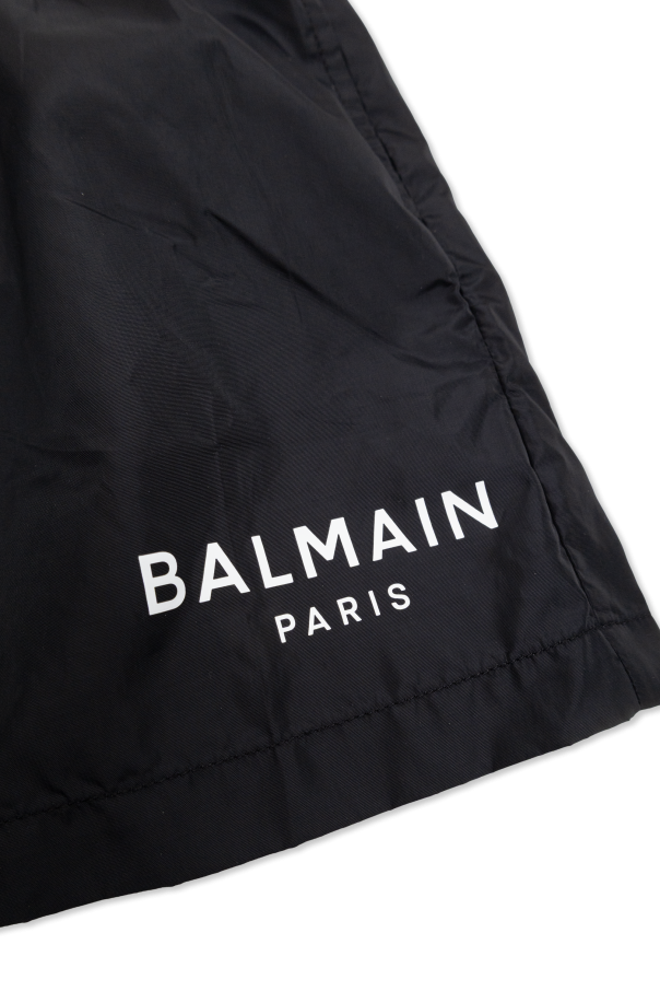 Balmain Kids Bade-Shorts mit Logo