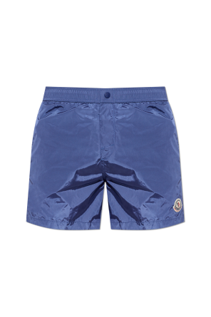 Swim shorts with a logo patch