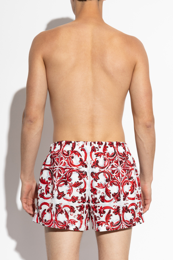 Dolce & Gabbana Swim shorts with 'Majolica' print