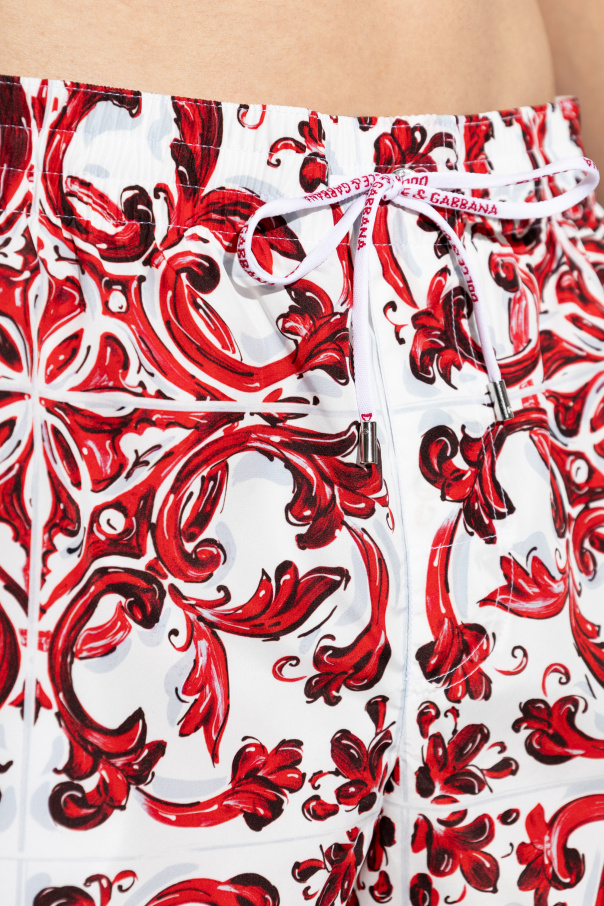 Dolce & Gabbana Swim shorts with 'Majolica' print