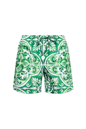 Swim shorts with `Majolica` print