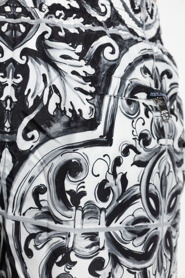 Dolce & Gabbana Swim shorts with "Majolica" print