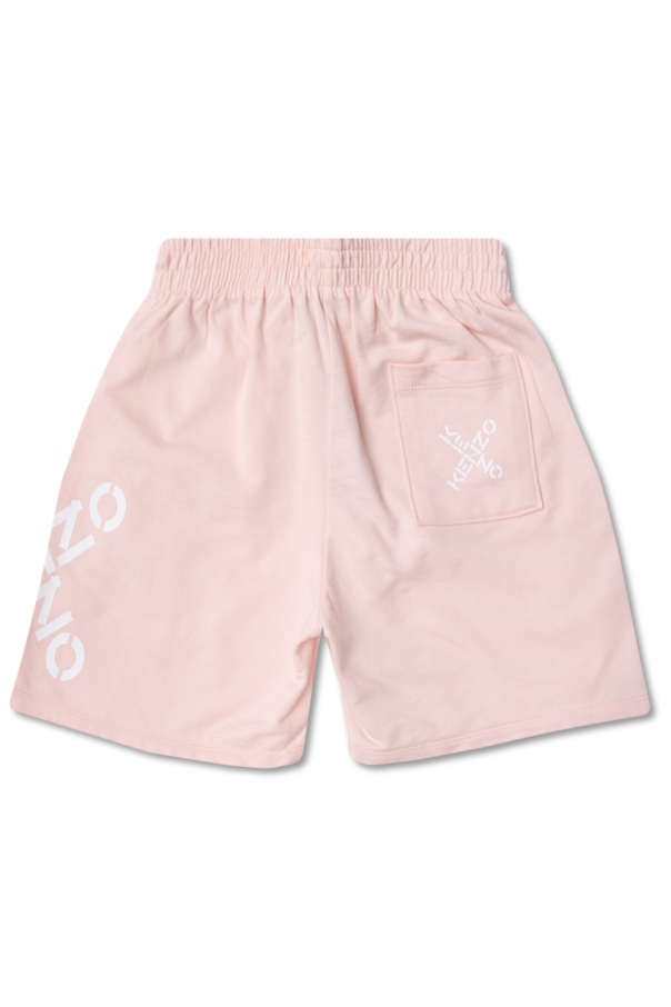 Kenzo Kids Sweat zip-up shorts with logo