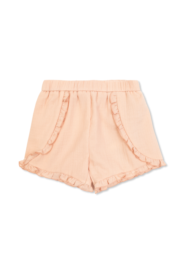Cotton shorts with ruffles od Moncler Enfant
